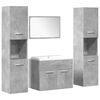 vidaXL Juego muebles de ba&ntilde;o 4 pzas madera contrachapada gris hormig&oacute;n