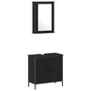 vidaXL Juego de muebles de ba&ntilde;o 3 pcs Negro Madera de ingenier&iacute;a
