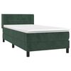 vidaXL Cama box spring con colch&oacute;n terciopelo verde oscuro 100x200 cm