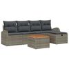 vidaXL Conjunto de sof&aacute;s de jard&iacute;n 6 uds. Gris Polirat&aacute;n