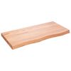 vidaXL Encimera ba&ntilde;o madera maciza tratada marr&oacute;n claro 100x50x(2-6)cm