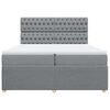 vidaXL Cama box spring con colch&oacute;n tela gris claro 200x200 cm