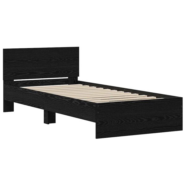 vidaXL Estructura de cama Roble Negro 75 x 190 cm Madera de ingenier&iacute;a