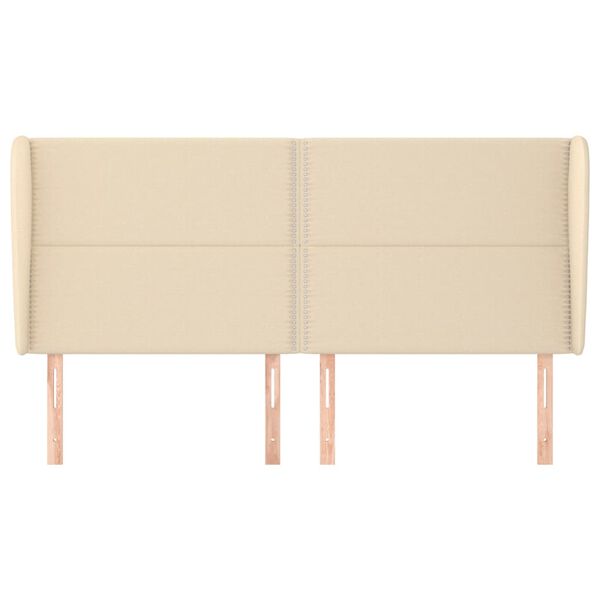 vidaXL Cabecero con orejas de tela color crema 203x23x118/128 cm