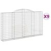 vidaXL Cestas de gaviones 9 uds forma de arco hierro 300x30x160/180 cm