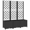 vidaXL Jardinera de jard&iacute;n con enrejado, color negro, 120 x 40 x 136 cm, PP