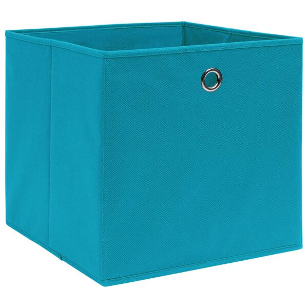 vidaXL Cajas de almacenaje 10 uds tela no tejida azul beb&eacute; 28x28x28 cm
