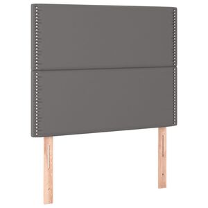 vidaXL Cabecero de cama gris 90x5x118/128 cm piel sint&eacute;tica