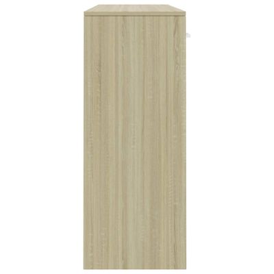 vidaXL Aparador madera contrachapada blanco roble Sonoma 110x30x75 cm