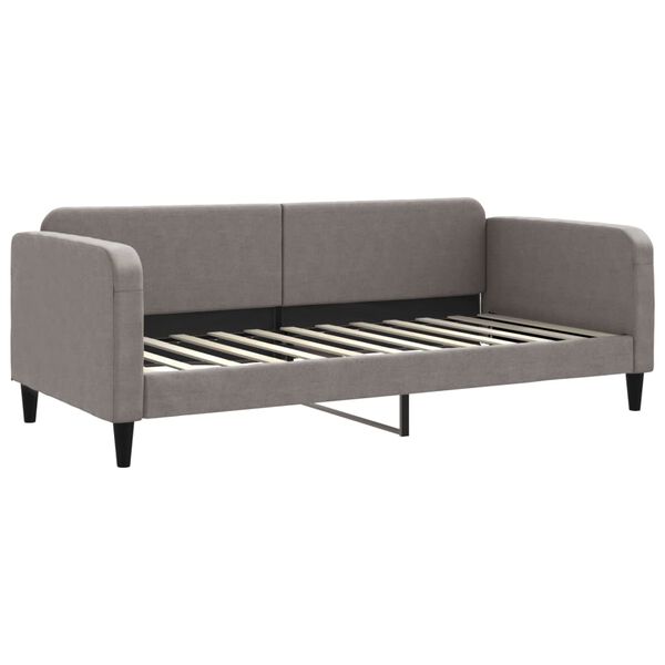 vidaXL Sof&aacute; cama nido con colch&oacute;n tela gris taupe 90x200 cm