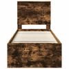 vidaXL Estructura de cama con cabecera Roble ahumado 75 x 190 cm