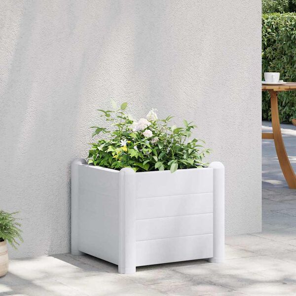 vidaXL Arriate de jard&iacute;n PP blanco 43x43x35 cm