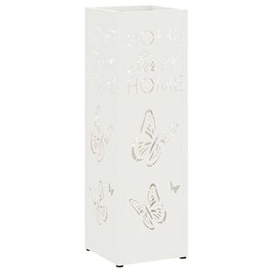 vidaXL Soporte para Paraguas de Lluvia Blanco 15,5 x 15,5 x 49 cm