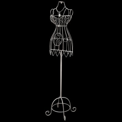Maniqui de alambre con percha, busto de señora, estilo vintage