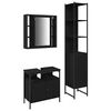 vidaXL Juego de muebles de ba&ntilde;o 3 uds. Roble Negro 33 x 33 x 185,5 cm