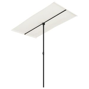 vidaXL Sombrilla de jard&iacute;n con palo de aluminio blanco arena 180x110cm
