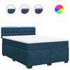 vidaXL Cama box spring con colch&oacute;n terciopelo azul 140x190 cm