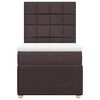 vidaXL Cama box spring con colch&oacute;n tela marr&oacute;n oscuro 80x200 cm