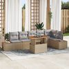 vidaXL Conjunto de Comedor de Jard&iacute;n con coj&iacute;n 7 pcs Beige y gris