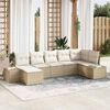 vidaXL Conjunto de sof&aacute; de jard&iacute;n 7 pcs Beige rat&aacute;n sint&eacute;tico