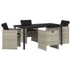 vidaXL Conjunto de Comedor de Jard&iacute;n 5 pcs Gris Claro rat&aacute;n sint&eacute;tico