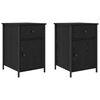 vidaXL Armario de Noche con cajón 2 pcs Roble Negro 40 x 42 x 60 cm