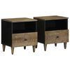 vidaXL Mesitas noche 2 uds madera maciza mango gris claro 40x33x46 cm