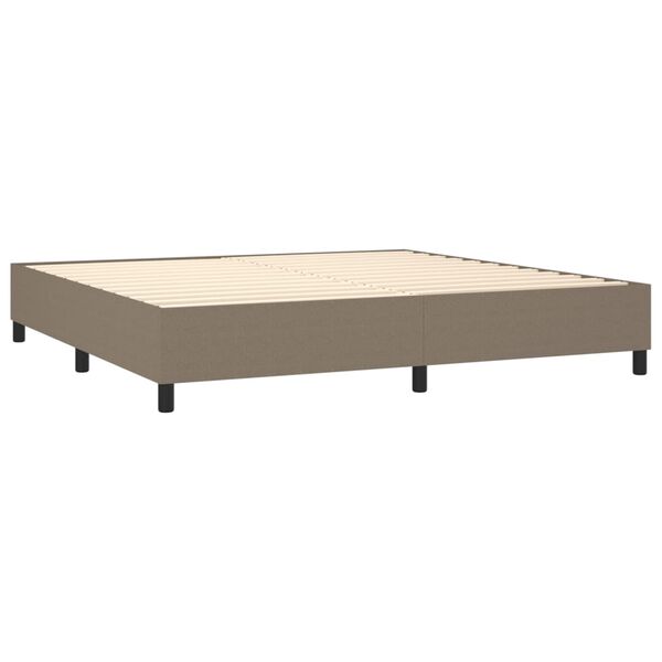 vidaXL Cama box spring con colch&oacute;n tela gris taupe 200x200 cm