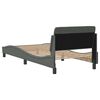 vidaXL Estructura de cama Dover tela gris oscuro 90x200 cm
