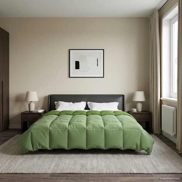 vidaXL Edred&oacute;n de Verano Acolchado Verde 200 x 240 cm Microfibra