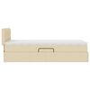 vidaXL Cama con almacenamiento y LED con LED Crema 90 x 190 cm tela