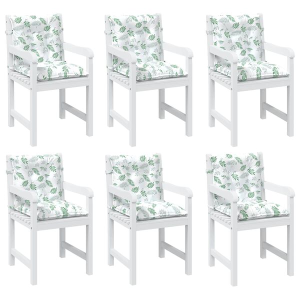 vidaXL Coj&iacute;n para Silla Bajo Espalda Hoja 6 pcs 100 x 50 x 7 cm oxford