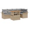 vidaXL Conjunto de sof&aacute; de jard&iacute;n 6 uds. beige y gris claro