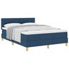 vidaXL Cama tipo Box Spring con coj&iacute;n Manual Azul 140 x 190 cm tela