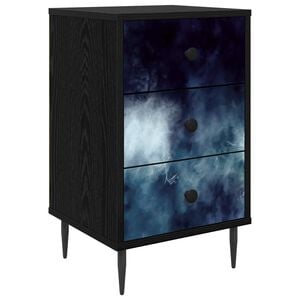 vidaXL Mesa de noche RAALTE Roble Negro 36 x 33 x 61 cm