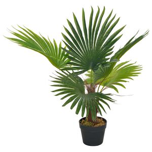 vidaXL Planta artificial palmera con macetero 70 cm verde