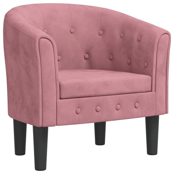 vidaXL Sill&oacute;n de terciopelo rosa