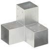 vidaXL Conectores de postes en Y 4 uds metal galvanizado 91x91 mm