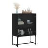 vidaXL Armario auxiliar con puertas de vidrio negro 69x37x100 cm