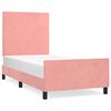 vidaXL Estructura de cama sin colch&oacute;n terciopelo rosa 90x190 cm