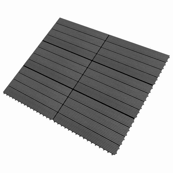 vidaXL Baldosa de Decking 6 pcs Negro 60 x 30 cm WPC