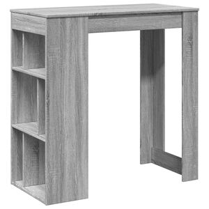 vidaXL Mesa alta bar con estantes gris Sonoma 102x50x103,5 cm
