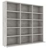 vidaXL Estanter&iacute;a para CD contrachapada gris hormig&oacute;n 100x23x89,5 cm
