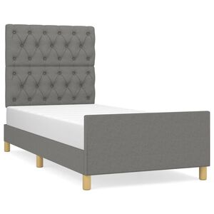 vidaXL Estructura de cama sin colch&oacute;n tela gris oscuro 80x200 cm