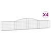 vidaXL Cestas de gaviones 4 uds forma de arco hierro 400x30x60/80 cm