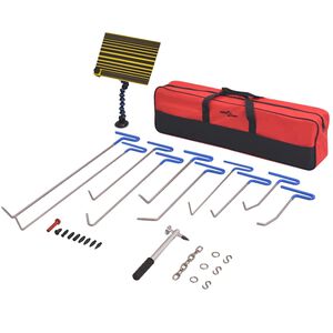 vidaXL Set reparaci&oacute;n de abolladuras sin pintura acero inox 28 piezas