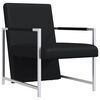 vidaXL Sill&oacute;n con patas cromadas cuero sint&eacute;tico negro