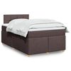 vidaXL Cama box spring con colch&oacute;n tela marr&oacute;n oscuro 120x190 cm