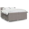 vidaXL Cama box spring con colch&oacute;n tela gris taupe 200x200 cm
