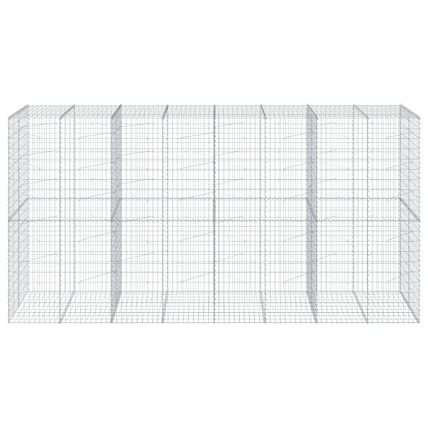 vidaXL Cesta de gaviones con cubierta hierro galvanizado 400x100x200cm